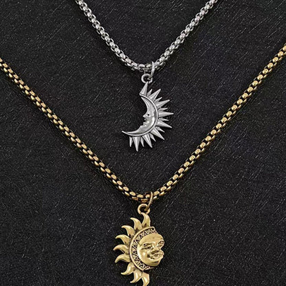 🎁Valentine's Day Gift🔥Sun & Moon Spliced Pendant Necklace Set