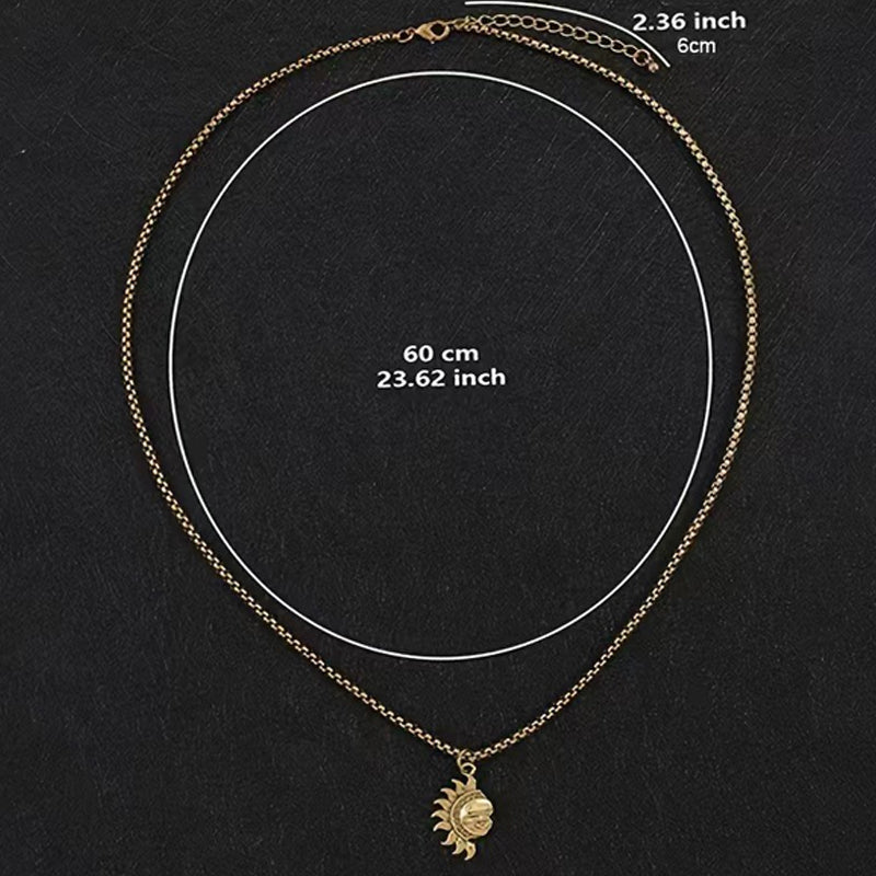 🎁Valentine's Day Gift🔥Sun & Moon Spliced Pendant Necklace Set