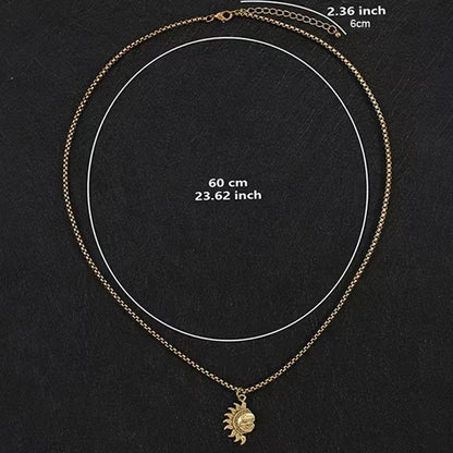 🎁Valentine's Day Gift🔥Sun & Moon Spliced Pendant Necklace Set
