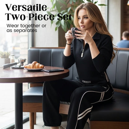 Women's Half-Zip Casual Tracksuit Set