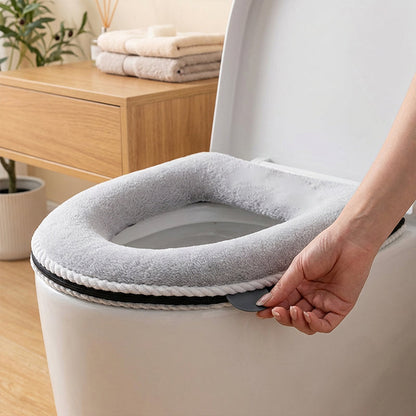 Plush Toilet Seat Cover with Handle