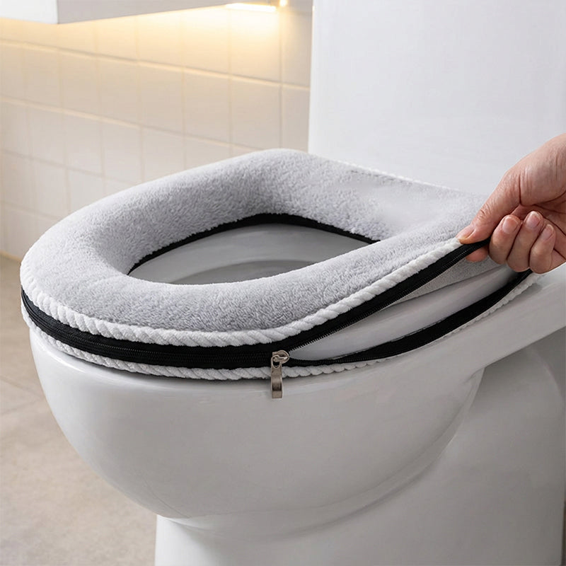 Plush Toilet Seat Cover with Handle