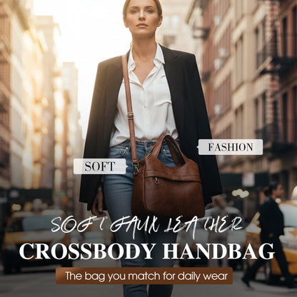 Women's Soft Faux Leather Crossbody Handbag