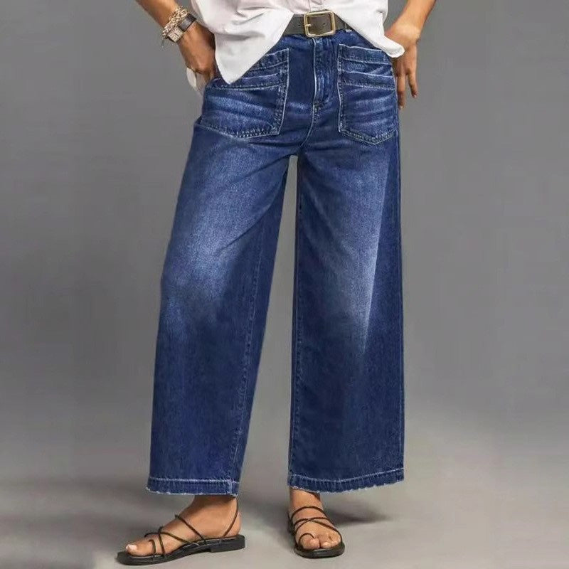 📢📢49% OFF!!⏰Women's Casual High-Rise Wide-Leg Jeans