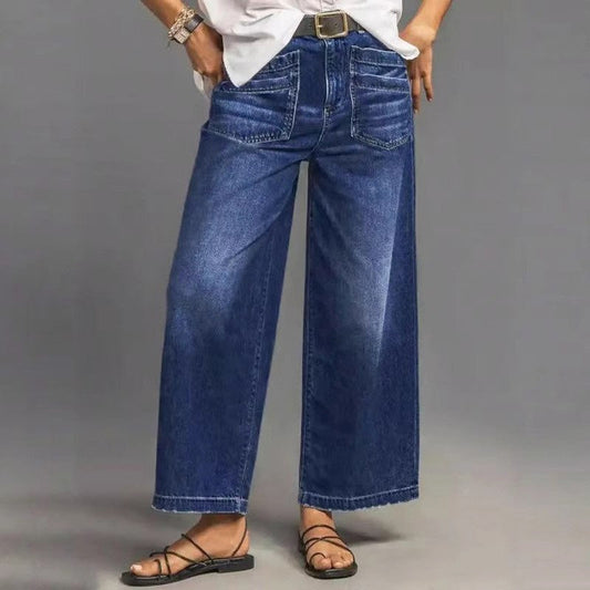 📢📢49% OFF!!⏰Women's Casual High-Rise Wide-Leg Jeans