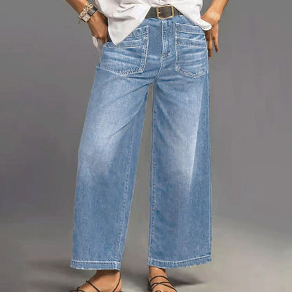 📢📢49% OFF!!⏰Women's Casual High-Rise Wide-Leg Jeans