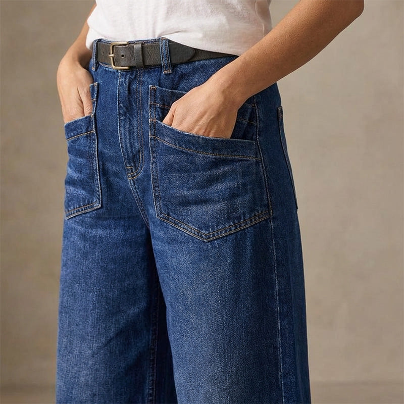 📢📢49% OFF!!⏰Women's Casual High-Rise Wide-Leg Jeans