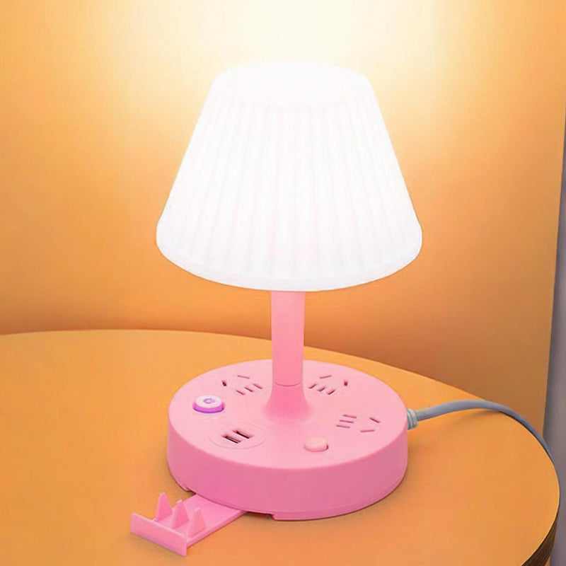 Table Lamp with USB Port and Outlet