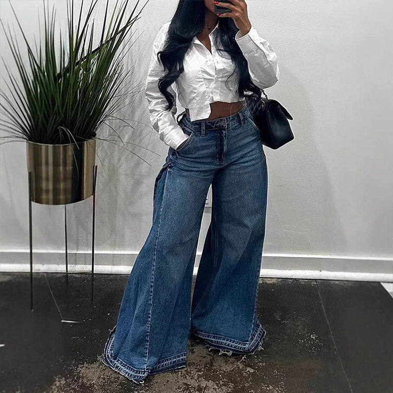 Women’s High-Waist Oversized Wide-Leg Jeans
