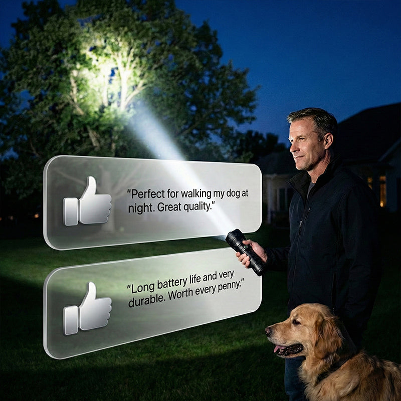 Rechargeable P50 LED Flashlight with Adjustable Zoom