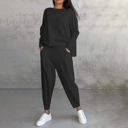 Women’s Casual Boat Neck Top & Pants Set