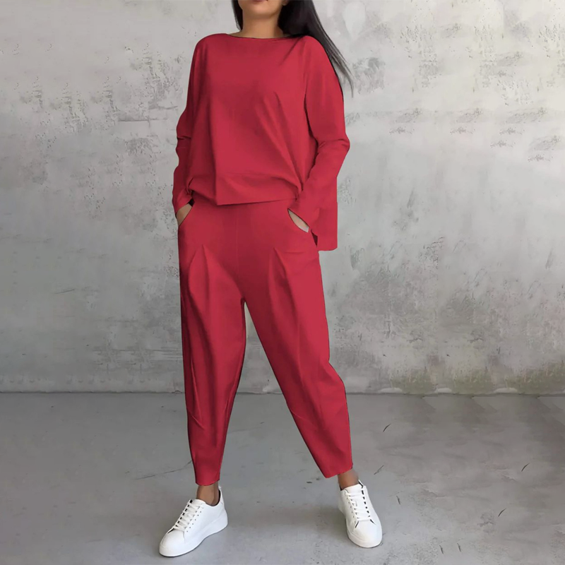 Women’s Casual Boat Neck Top & Pants Set