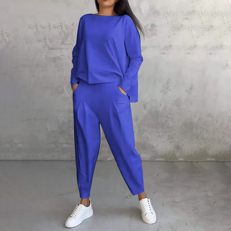 Women’s Casual Boat Neck Top & Pants Set