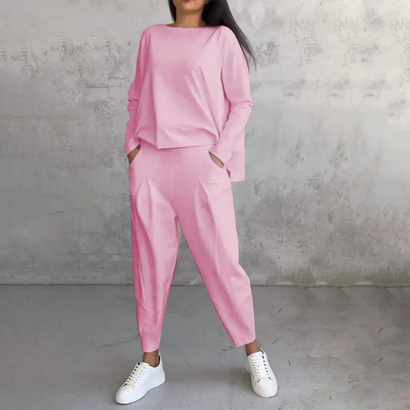 Women’s Casual Boat Neck Top & Pants Set