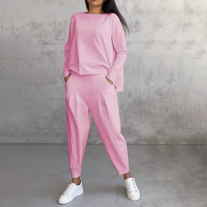 Women’s Casual Boat Neck Top & Pants Set