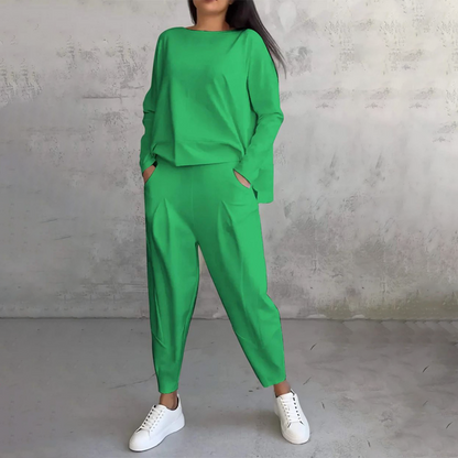 Women’s Casual Boat Neck Top & Pants Set