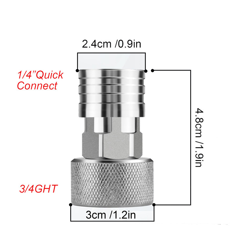 3/4" GHT Female to 1/4" Quick Connect Coupler