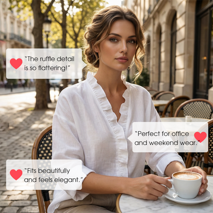 🥳2026 HOT SALE🥳💞50K+ SOLD!👵🌸 50% OFF! Ruffle V-Neck Blouse – Soft, flattering & easy to wear. Perfect for daily elegance. 🕊️✨