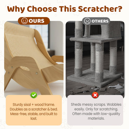 ✨ 2026 New Arrival | 2-in-1 Sisal Cat Scratcher Lounger | Space-Saving & Durable 🐱【50% OFF】