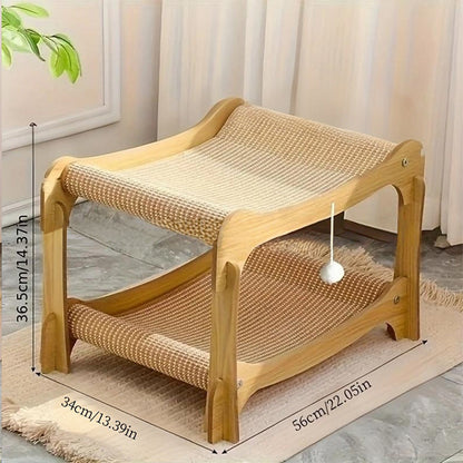 ✨ 2026 New Arrival | 2-in-1 Sisal Cat Scratcher Lounger | Space-Saving & Durable 🐱【50% OFF】