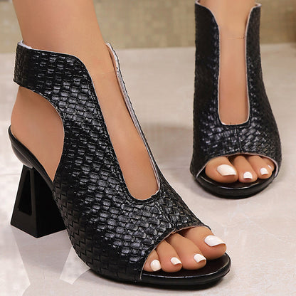👡 50% OFF NOW! ✨ Women's Elegant Peep-Toe Heeled Sandals – Comfortable Block Heel, Adjustable Strap & Chic Design 💃