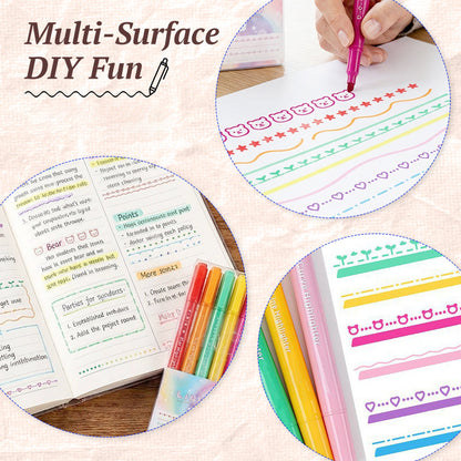8PCS Dual Tip Curve Highlighter Set