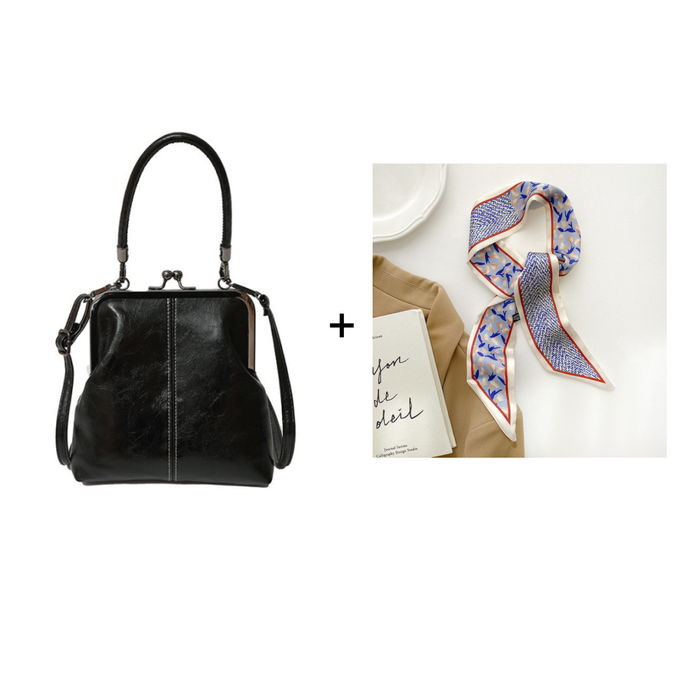 Vintage Kiss-Lock Bag – 2-in-1 Carry & Organized