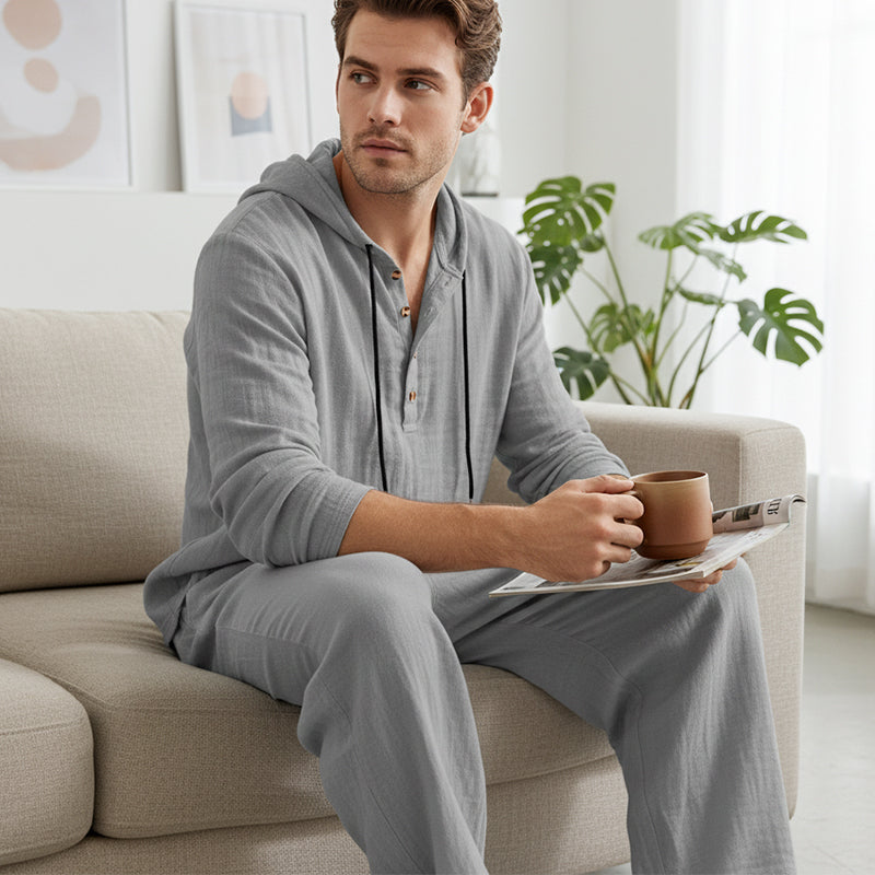 ⏰ Now only 50% off!🔥Men's Hooded Casual Loose Top & Pants 2-Piece Set