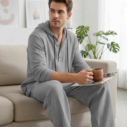 ⏰ Now only 50% off!🔥Men's Hooded Casual Loose Top & Pants 2-Piece Set