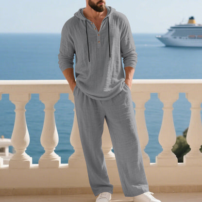 ⏰ Now only 50% off!🔥Men's Hooded Casual Loose Top & Pants 2-Piece Set