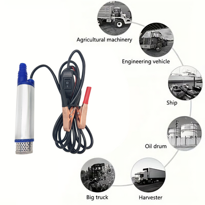 Portable Submersible Electric Pump with Alligator Clips