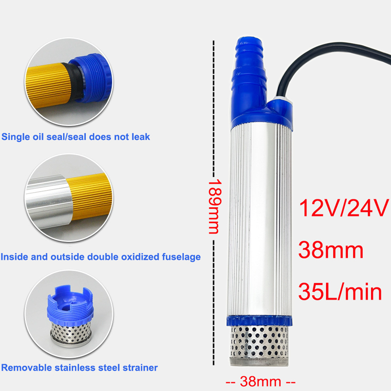 Portable Submersible Electric Pump with Alligator Clips