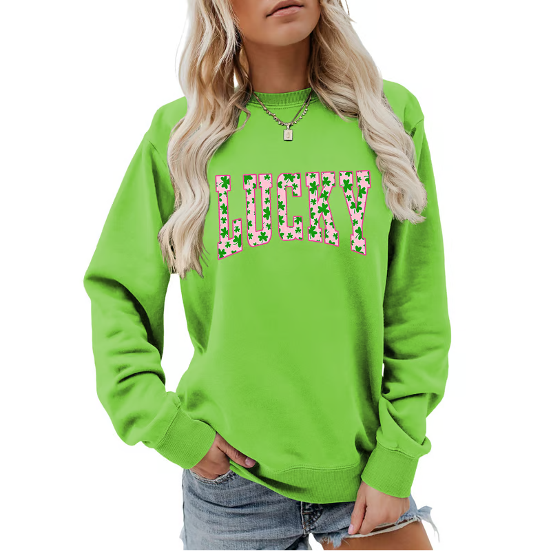 Women's Lucky Shamrock Graphic Sweatshirt