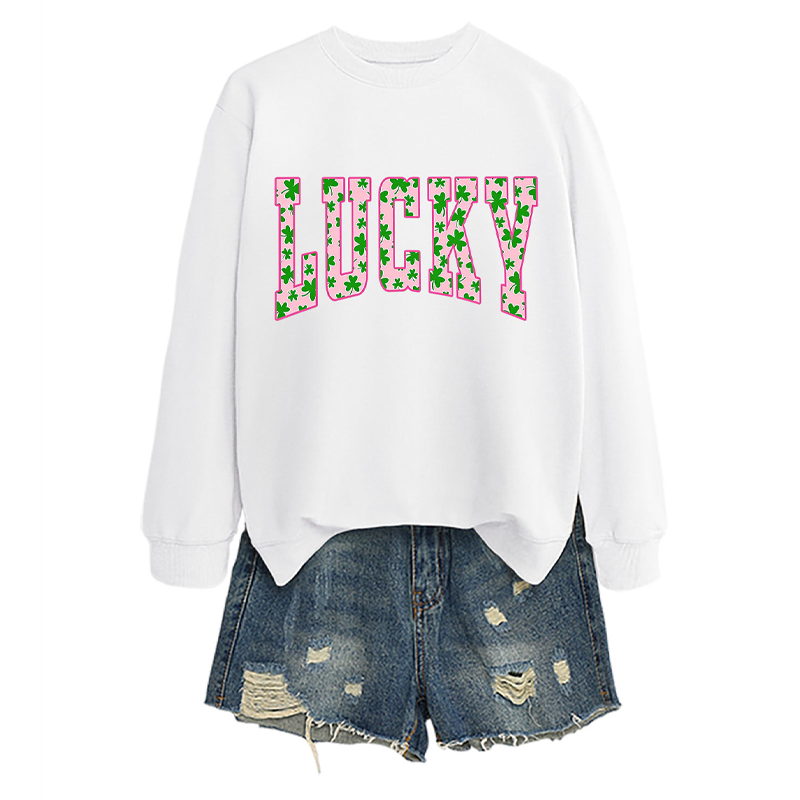 Women's Lucky Shamrock Graphic Sweatshirt