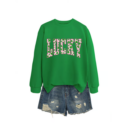 Women's Lucky Shamrock Graphic Sweatshirt