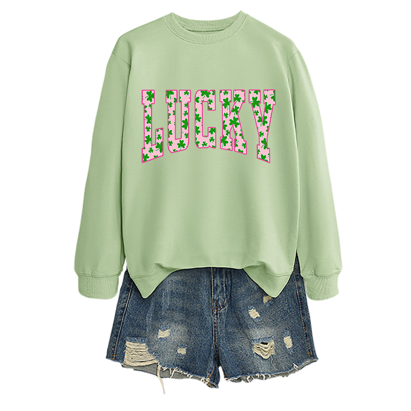 Women's Lucky Shamrock Graphic Sweatshirt
