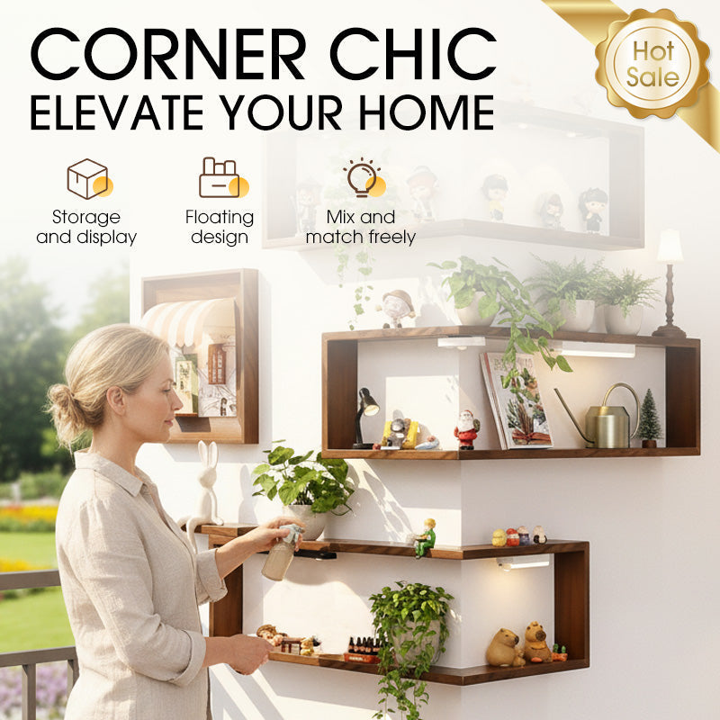 🥳2026 HOT SALE🥳 💝Rustic Wood Corner Wall Shelf