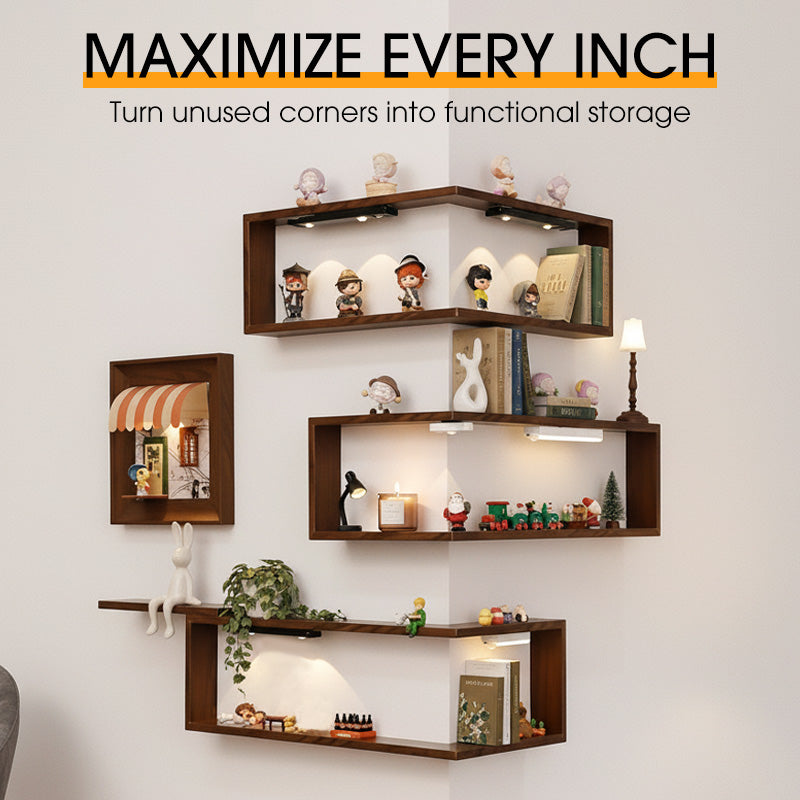 🥳2026 HOT SALE🥳 💝Rustic Wood Corner Wall Shelf