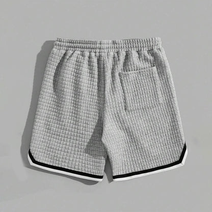 Drawstring Waist Sport Shorts with Striped Hem