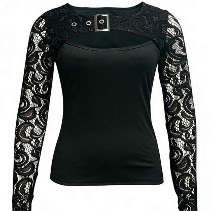 🎁2026 New Arrivals 49% OFF💖Women's Sexy Cutout Lace Sleeve Top