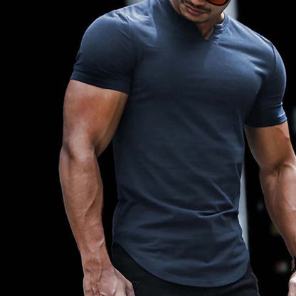 Casual Solid Color Athletic T-Shirt for Men