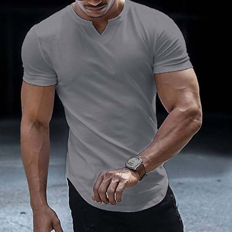 Casual Solid Color Athletic T-Shirt for Men
