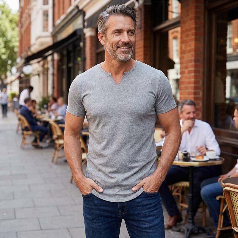 Casual Solid Color Athletic T-Shirt for Men