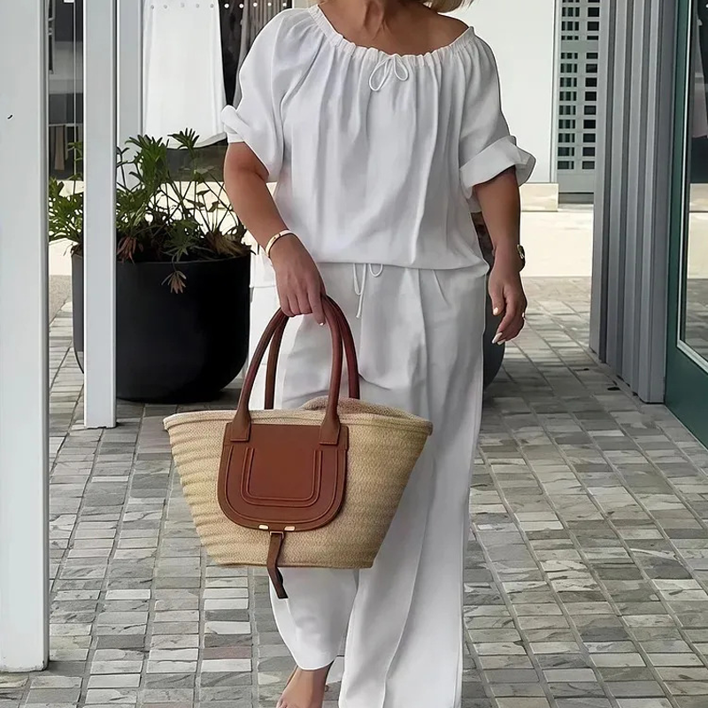 👚 49% OFF NOW! 💃 Women's Drawstring Top & Pants 2-Piece Set – Relaxed Fit, Comfortable & Perfect for Lounging or Everyday Style 🌸