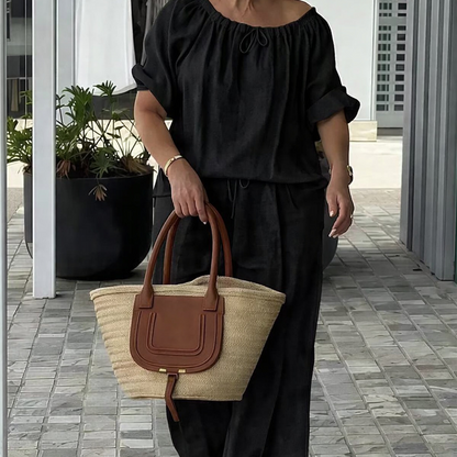 👚 49% OFF NOW! 💃 Women's Drawstring Top & Pants 2-Piece Set – Relaxed Fit, Comfortable & Perfect for Lounging or Everyday Style 🌸