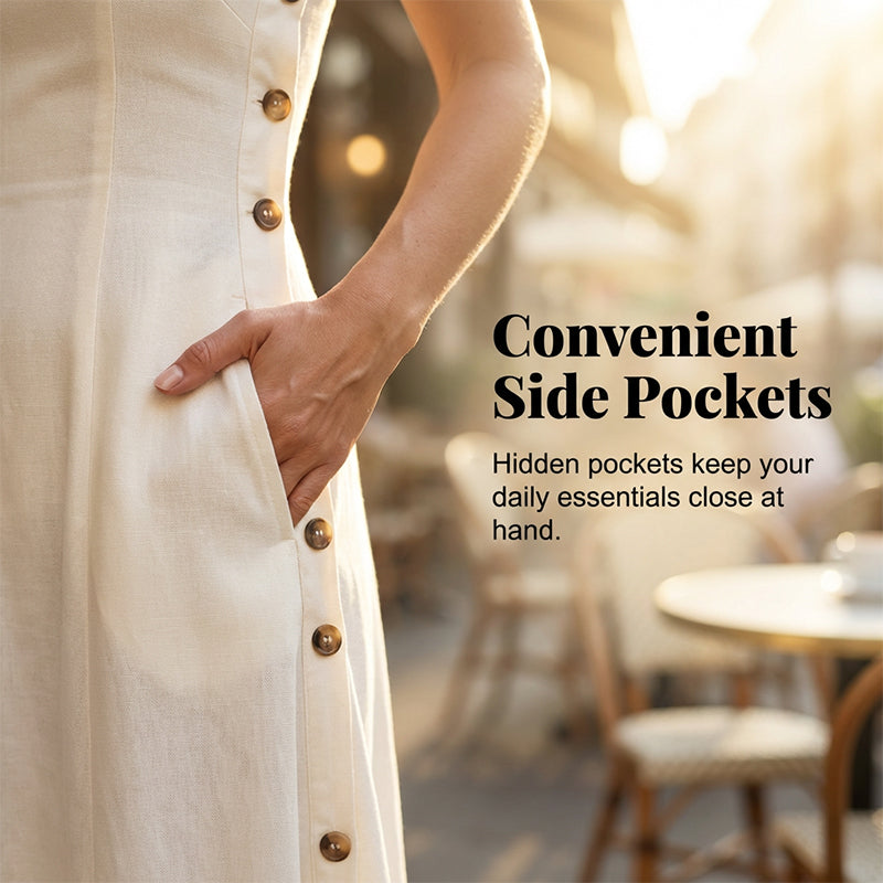 Sleeveless Summer Dress with Pockets