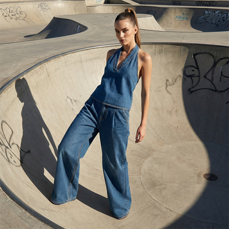 ⚡️Women's Casual Halter Top & Wide-Leg Pants Set