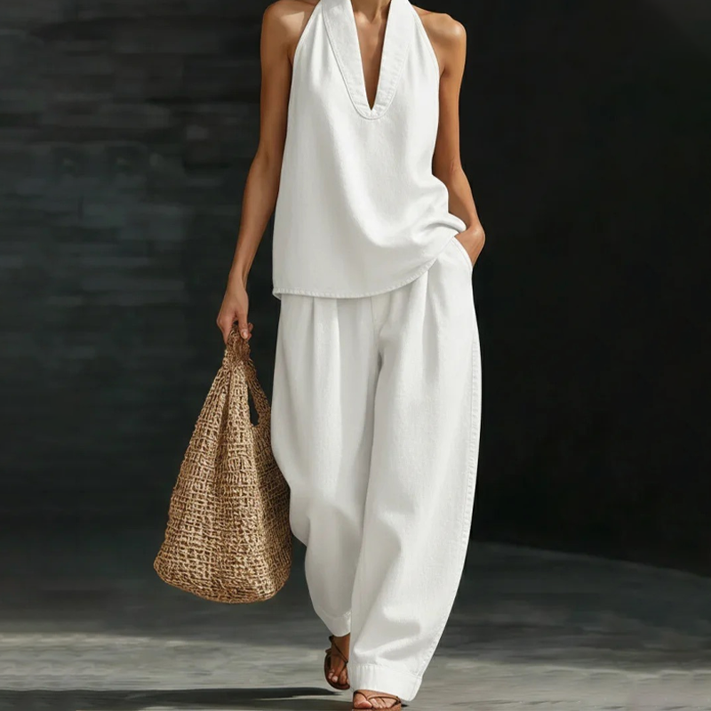 ⚡️Women's Casual Halter Top & Wide-Leg Pants Set