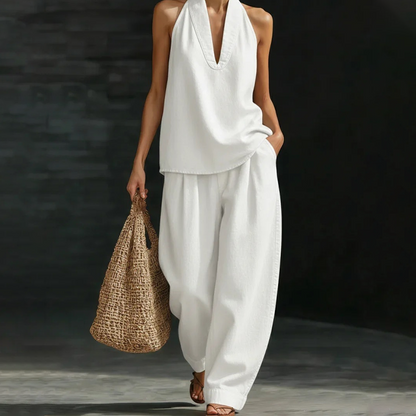 ⚡️Women's Casual Halter Top & Wide-Leg Pants Set