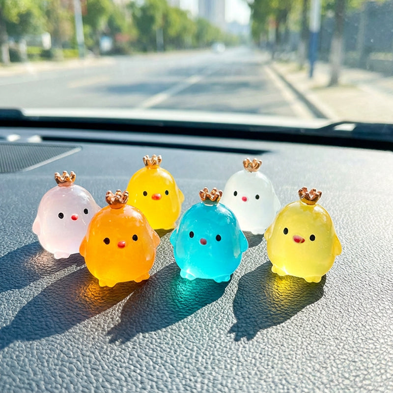 Glow-in-the-Dark Crown Chick Car Ornament